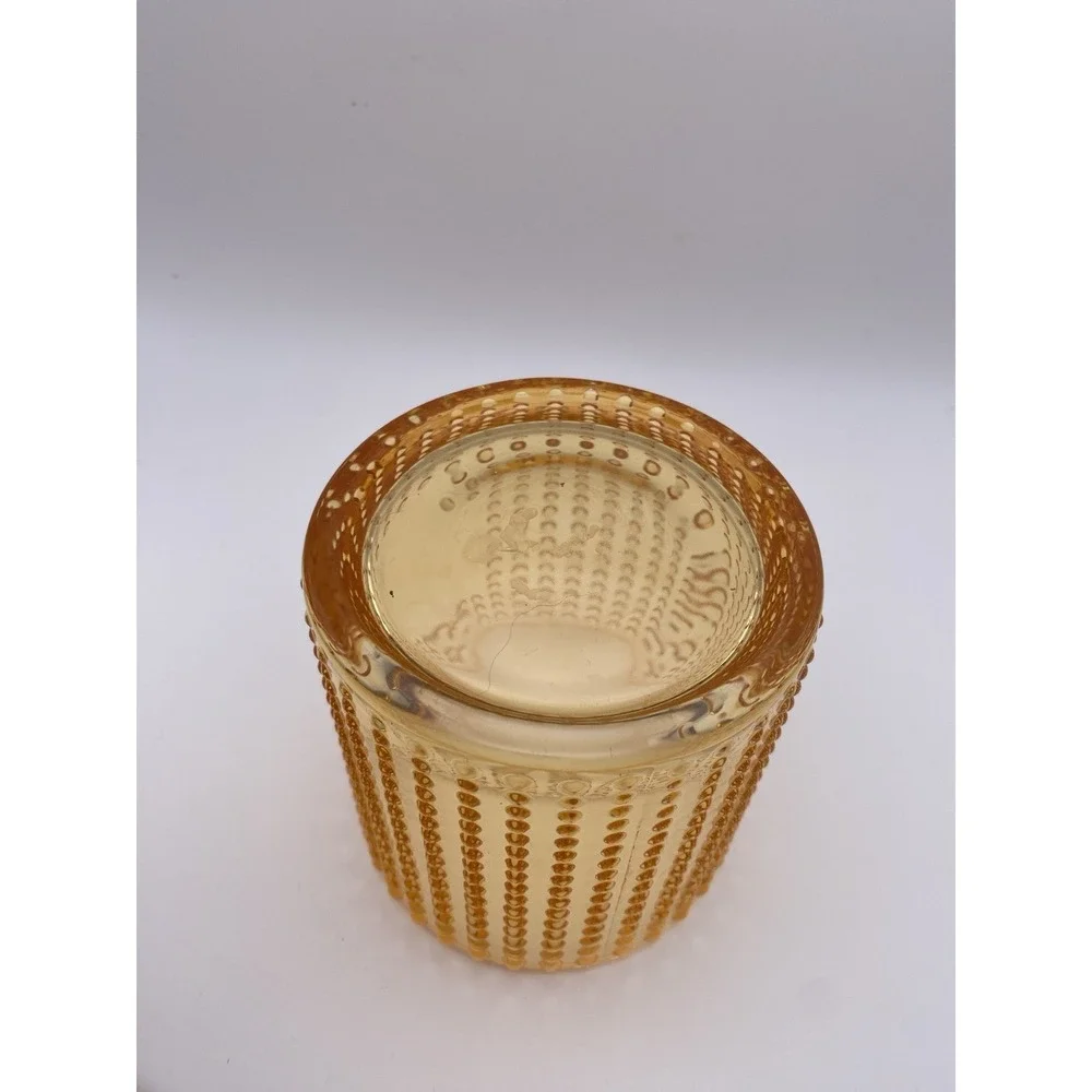 Pretty Amber Hobnail Style Glass 5
